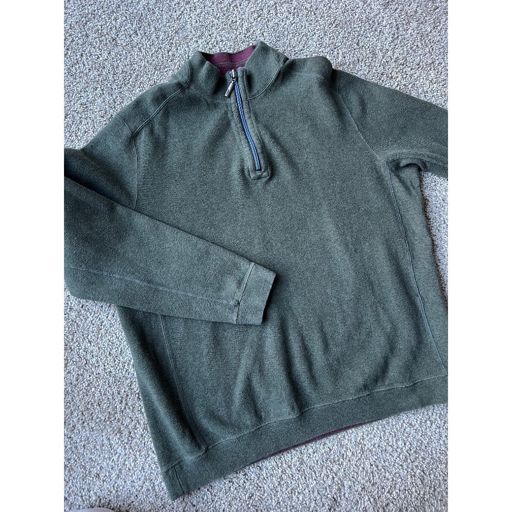 Tommy Bahama crew neck khaki sweater pullover men size L